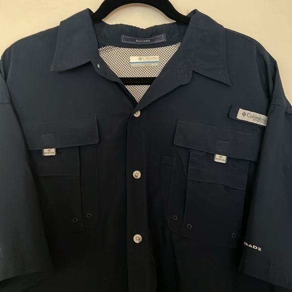 Columbia PFG Bahama II Short Sleeve Shirt - Navy XL - Picture 2 of 5